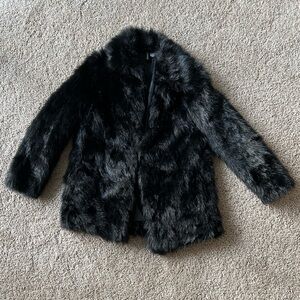 H&M furry black coat. Size 8. Never worn.